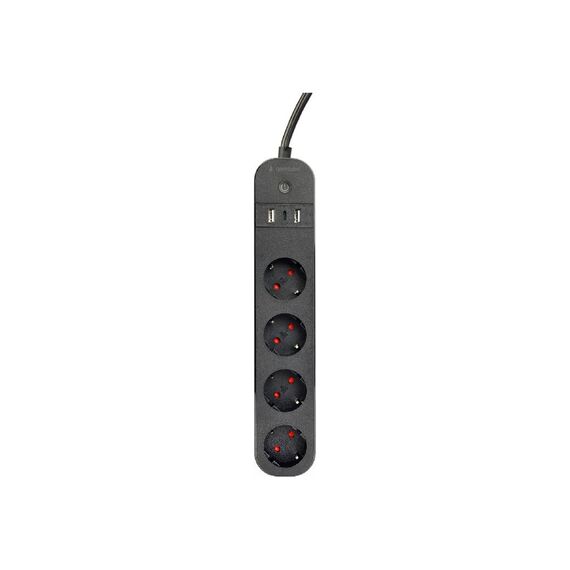 Gembird TSL-PS-S4U-01 - Smart power strip - AC 230 V - 3680 Watt