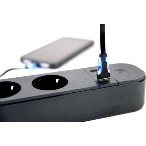 Gembird TSL-PS-S4U-01 - Smart power strip - AC 230 V - 3680 Watt