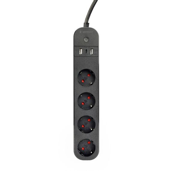 Gembird TSL-PS-S4U-01 - Smart power strip - AC 230 V - 3680 Watt