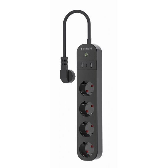Gembird TSL-PS-S4U-01 - Smart power strip - AC 230 V - 3680 Watt