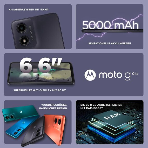Motorola Moto G G04s, 16.8 cm (6.6"), 4 GB, 64 GB, 5 | PB360015SE