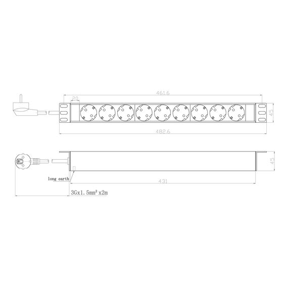 EFB-Elektronik - Power strip (rack-mountable) - input | EK631DE.1