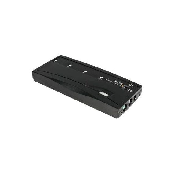 StarTech.com 4 Port Black PS2 KVM Switch Kit with Cables SV411K