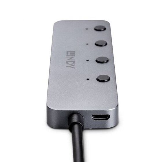 Lindy 4 Port USB 3.2 Type C Hub with On Off Switches 43383