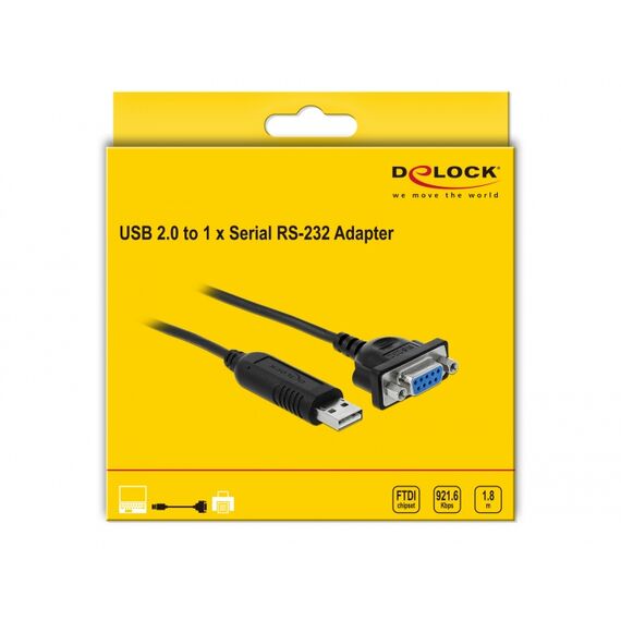 DeLOCK - Serial cable - USB (M) to DB-9 (F) - 1.8 m - bla | 66281