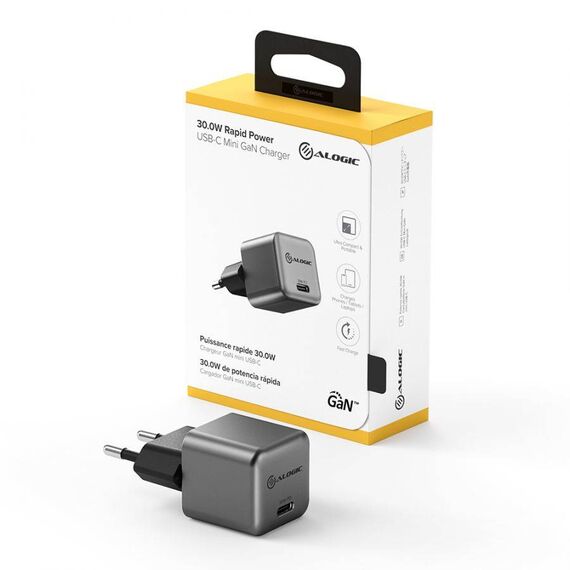 Alogic 1X30 30W Rapid Power USBC MINI GaN WCG1X30SGREU