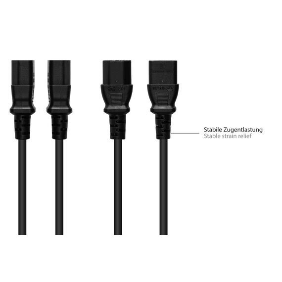Alcasa P0030-S015 / 1.5 m / Power plug type E+F / C13 coupler / H