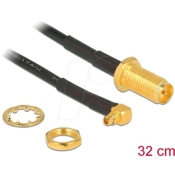 Delock - Antenna cable - MMCX plug to RP-SMA plug - 32 cm | 88936