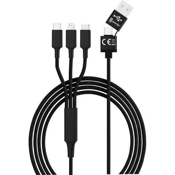 smrter Charging cable, USB USB-C to micro USB SMRTER_HYDRA_ULT_BK