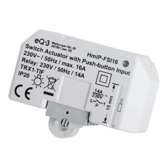 Homematic Switching actuator with pushbutton input (16 A)