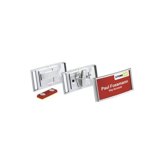 DURABLE CLASSIC Name badge for 30 x 65 mm magnet silver 854023