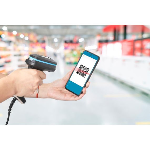 2D Long Range LED Barcode Scanner, USB, 450mm Scan Depth | 154116