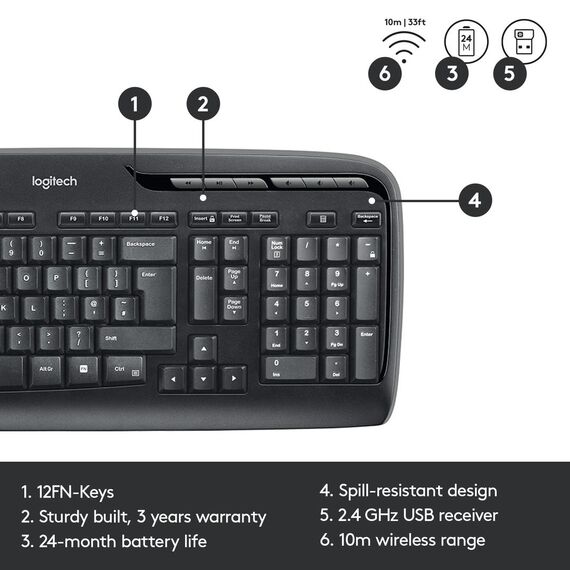 Logitech Wireless Combo MK330 - Keyboard and mouse s | 920-003969