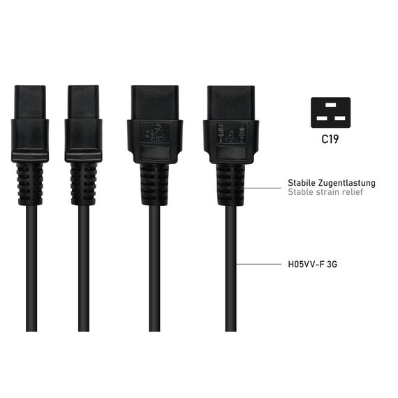 Kabelmeister SK0190-S018 / 1.8 m / Power plug type E+F / IEC C19