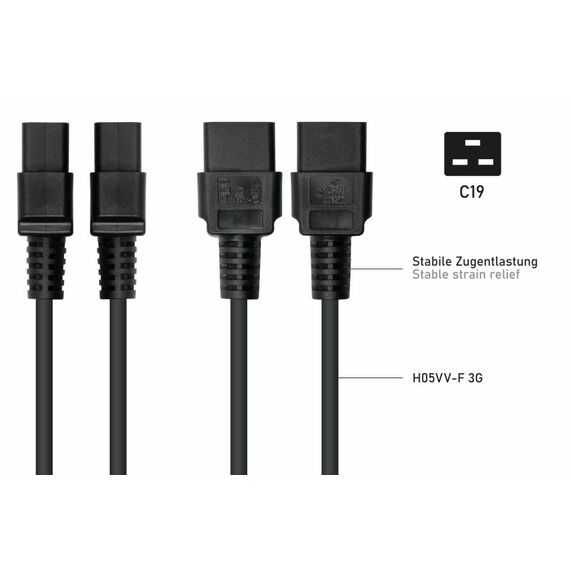 Kabelmeister SK0190-S018 / 1.8 m / Power plug type E+F / IEC C19