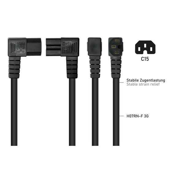 Kabelmeister SK0151-S010 / 1 m / Power plug type E+F / IEC C15 /
