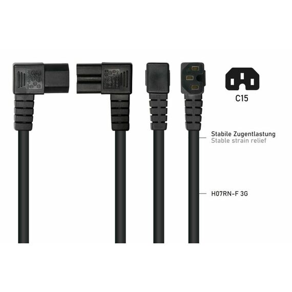 Kabelmeister SK0151-S010 / 1 m / Power plug type E+F / IEC C15 /