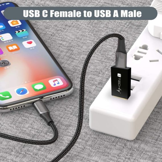 Techly IADAP USB3-AFT / USB A / USB C / Black | IADAP-USB3-AFT