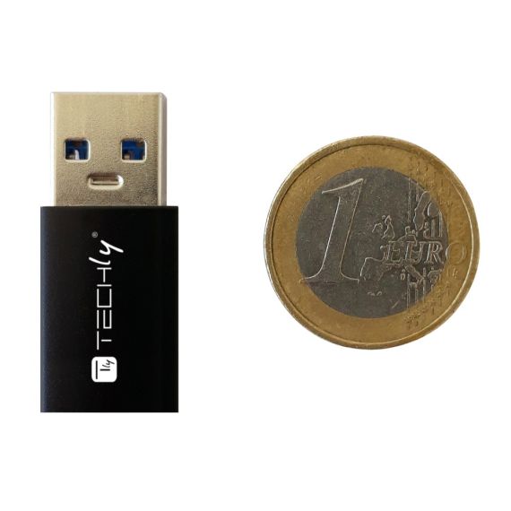Techly IADAP USB3-AFT / USB A / USB C / Black | IADAP-USB3-AFT