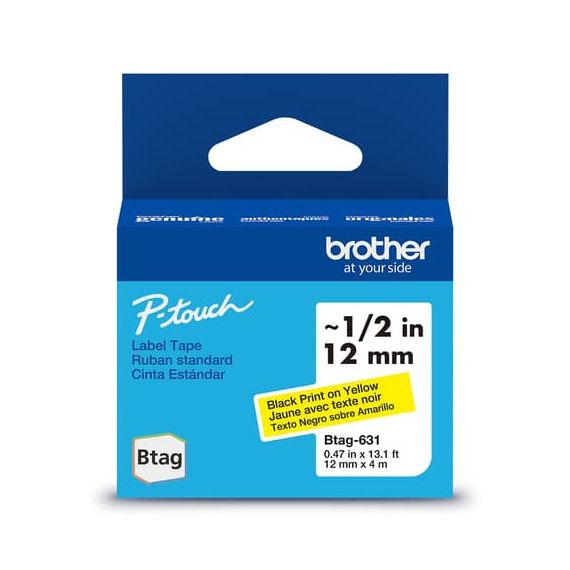 Brother BTAG-631 - Black on yellow - Roll (1.2 cm x 4 m | BTAG631