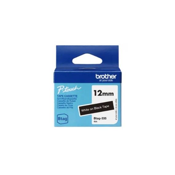 Brother BTAG-335 - White on black - Roll (1.2 cm x 4 m) | BTAG335