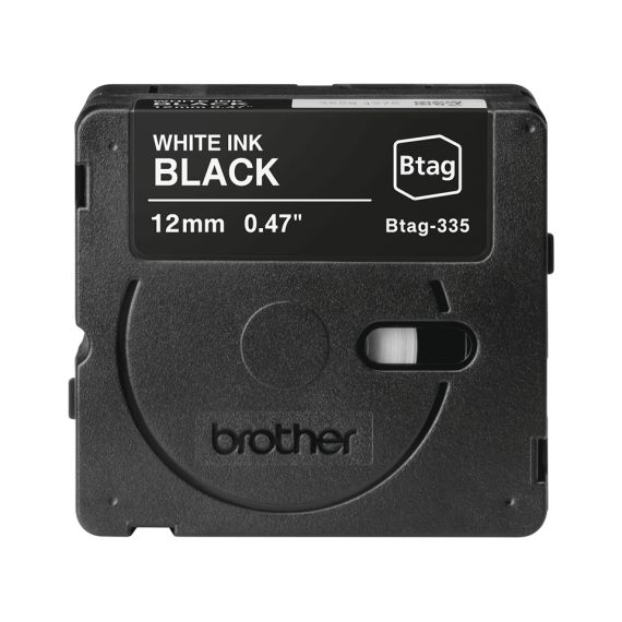Brother BTAG-335 - White on black - Roll (1.2 cm x 4 m) | BTAG335