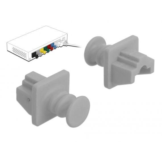 DeLOCK for RJ45 - Dust cover - grey (pack of 10) | 86508