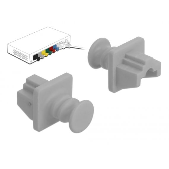 DeLOCK for RJ45 - Dust cover - grey (pack of 10) | 86508