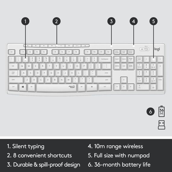 Logitech MK295 Silent - Keyboard and mouse set - wir | 920-009820