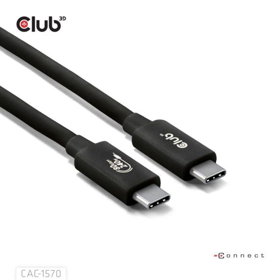 Club 3D USB 80Gbps Certified 240W 8K240Hz Type-C 1.2m Black Cable