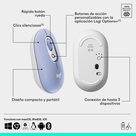 Logitech POP - Mouse - customisable emoji - optical  | 910-007414