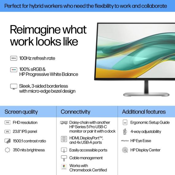 HP 524pf - Series 5 Pro - LED monitor - 24" (23.8"  | 9D9L6UT#ABB