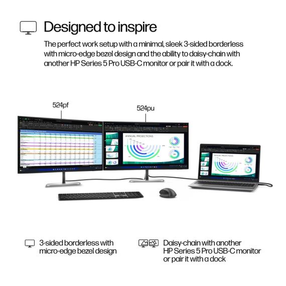 HP 524pf - Series 5 Pro - LED monitor - 24" (23.8"  | 9D9L6UT#ABB