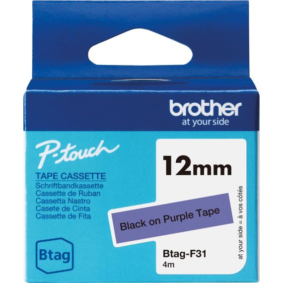 Brother BTAG-F31 - Black on purple - Roll (1.2 cm x 4 m | BTAGF31