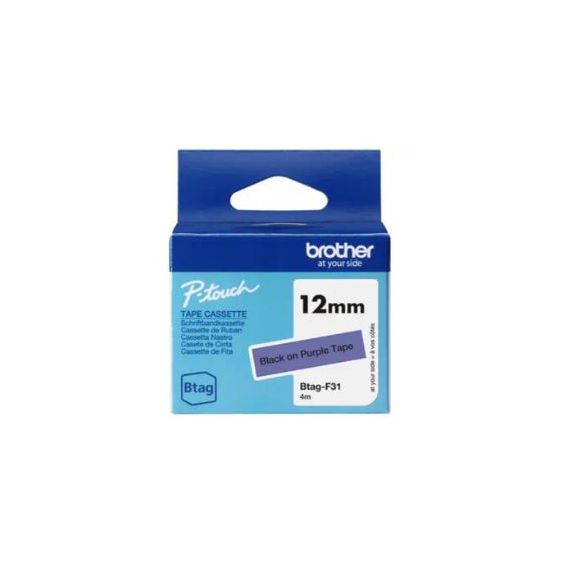 Brother BTAG-F31 - Black on purple - Roll (1.2 cm x 4 m | BTAGF31