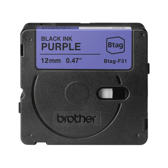 Brother BTAG-F31 - Black on purple - Roll (1.2 cm x 4 m | BTAGF31