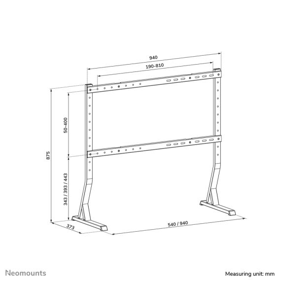 Neomounts DS45-430BL18 - Stand - fixed - for TV - steel - black -
