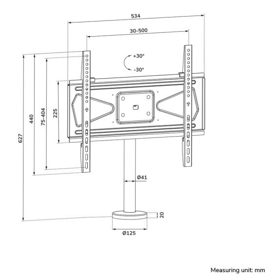 Neomounts DS42-430BL14 - Stand - bolt-down - for TV - steel - bla
