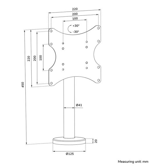 Neomounts DS42-430BL12 - Stand - bolt-down - for TV - steel - bla