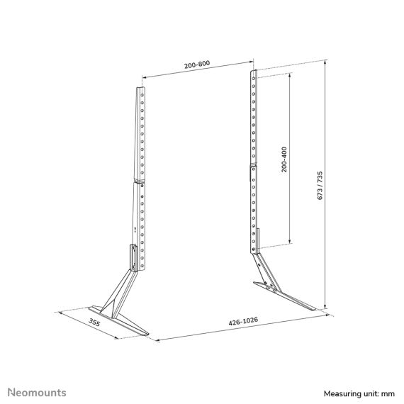 Neomounts DS45-430BL19 - Stand - for TV - steel - black - screen