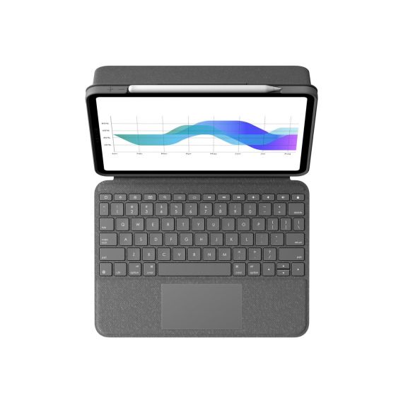 Logitech Folio Touch - Keyboard and folio case - wit | 920-009966