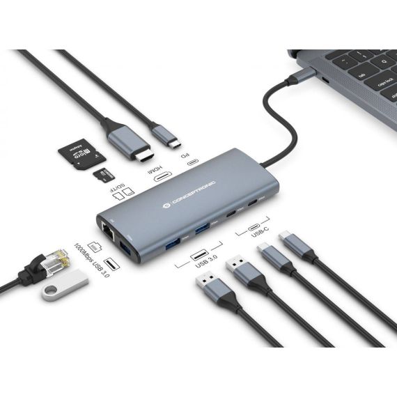 Conceptronic DONN06G 10-in-1 USB 3.2 Gen 1 Docking Station