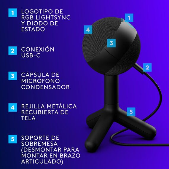 Logitech G Yeti Orb - Microphone - USB - black | 988-000551