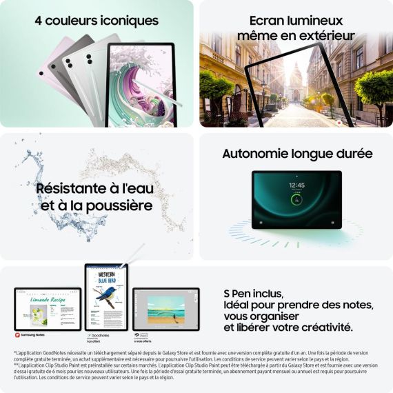 Samsung Galaxy Tab S9 FE+ - Tablet - Android 13  | SM-X610NZAEEUB