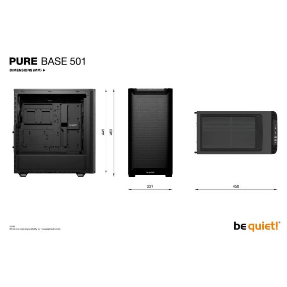 be quiet! PURE BASE 501 Airflow Black, Midi Tower, PC, Bl | BG074