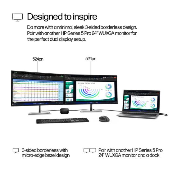 HP 524pn - Series 5 Pro - LED monitor - 24" - 1920  | 9D9A7AA#ABB