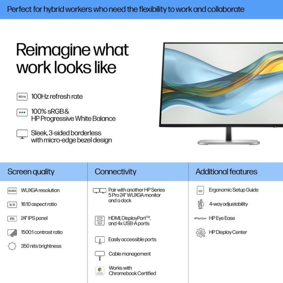 HP 524pn - Series 5 Pro - LED monitor - 24" - 1920  | 9D9A7AA#ABB