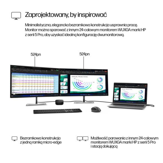 HP 524pn - Series 5 Pro - LED monitor - 24" - 1920  | 9D9A7AA#ABB