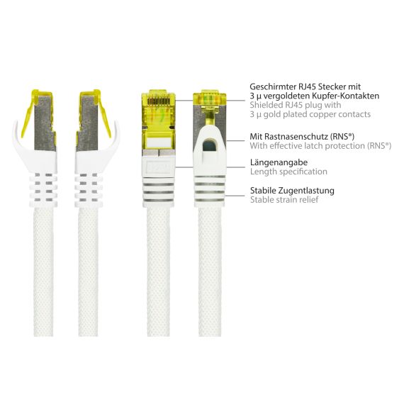 Python 8070PY-020W / 2 m / Cat7 / SF/UTP (S-FTP) / RJ-45 / RJ-45