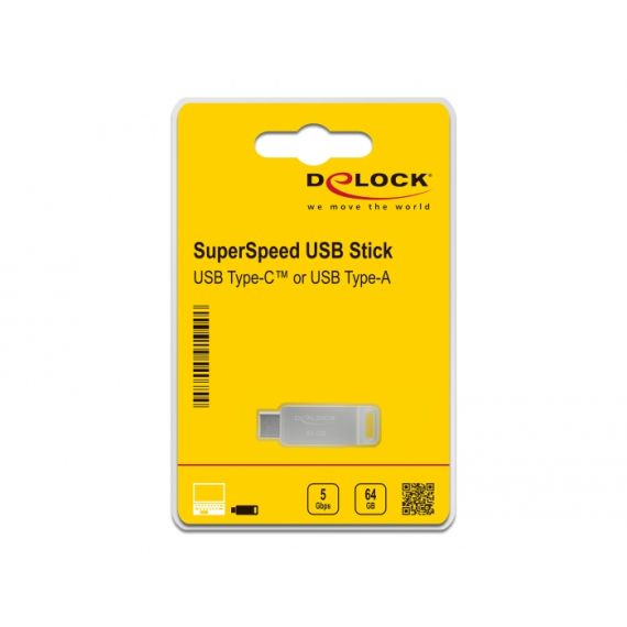 DeLOCK - USB flash drive - 64 GB - USB 3.2 Gen 1 / USB-C | 54075
